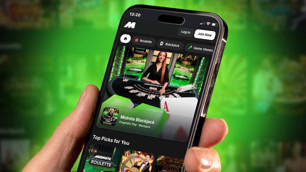 Midnite Casino mobile interface